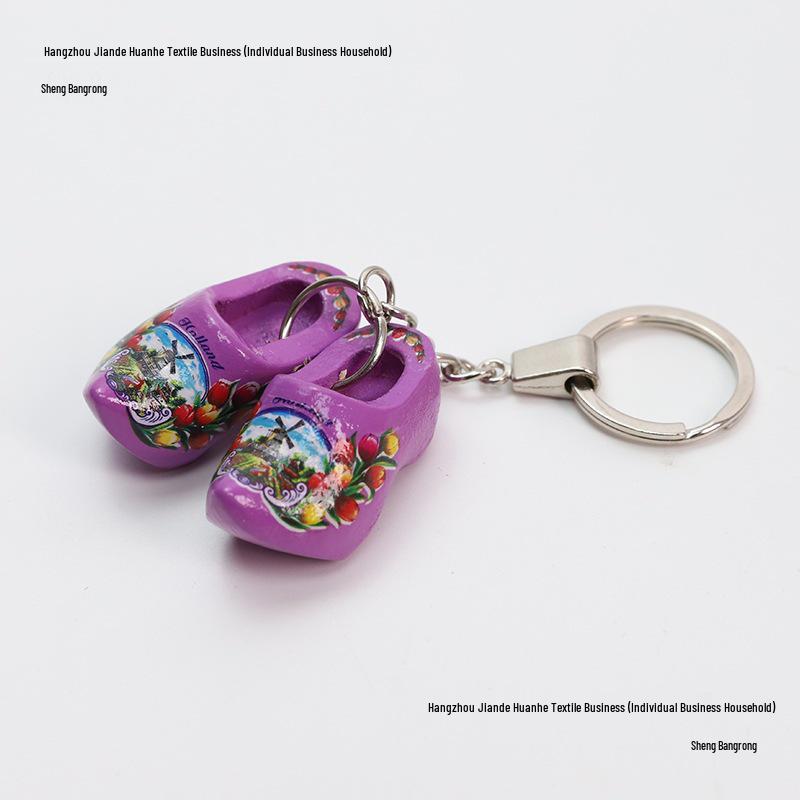 Ключница Дофаминовый Цвет Голландские Деревянные Кломпы: Персонализированный памятный подарок