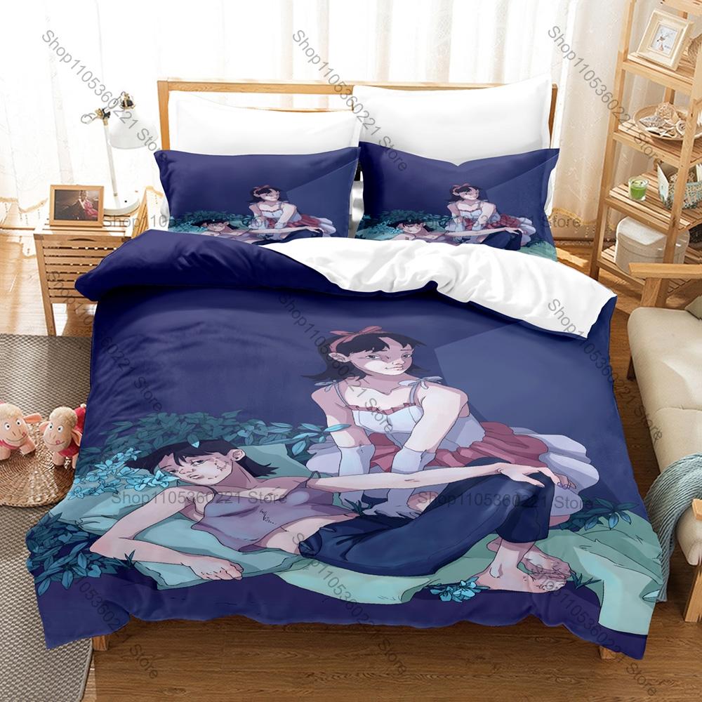 Classic Anime Perfect Blue Duvet Cover + 2 Pillowcases, Art Pattern Soft Bedding Set for Anime Lovers Daily Use
