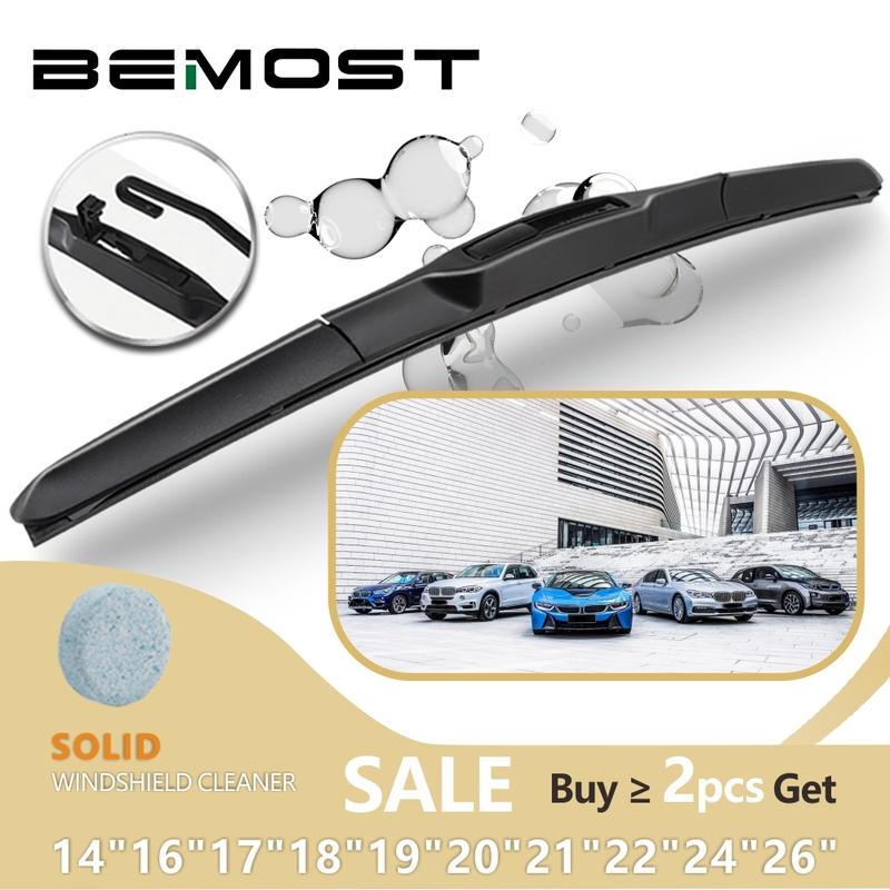 BEMOST Universal U-Type Car Wiper Blade 14"16"17"18"19"20"21"22"24"26" U Hook Windscreen Windshield Rubber Hybrid Auto Wipers