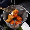 Складная корзина для фритюра из нержавеющей стали с складной ручкой, круглая сетчатая корзина 6/7 дюйма для жарки курицы и закусок на кухне