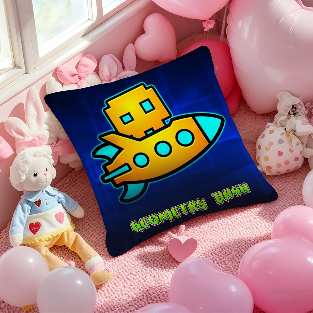 G-Geometry Dash V-Видео Наволочка с Рисунком для Подушки Чехол на Подушку для Гостиной Дивана и Декора Спальни
