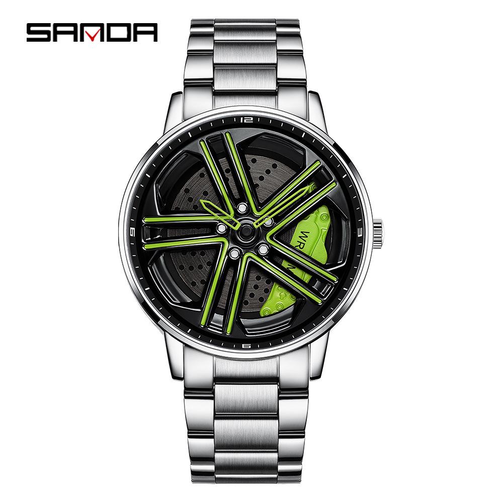 Sanda Бестселлер 1088 Подростковые часы: Персонализированный, 3D вращающийся циферблат, Модный, Водонепроницаемый, Кварцевый.