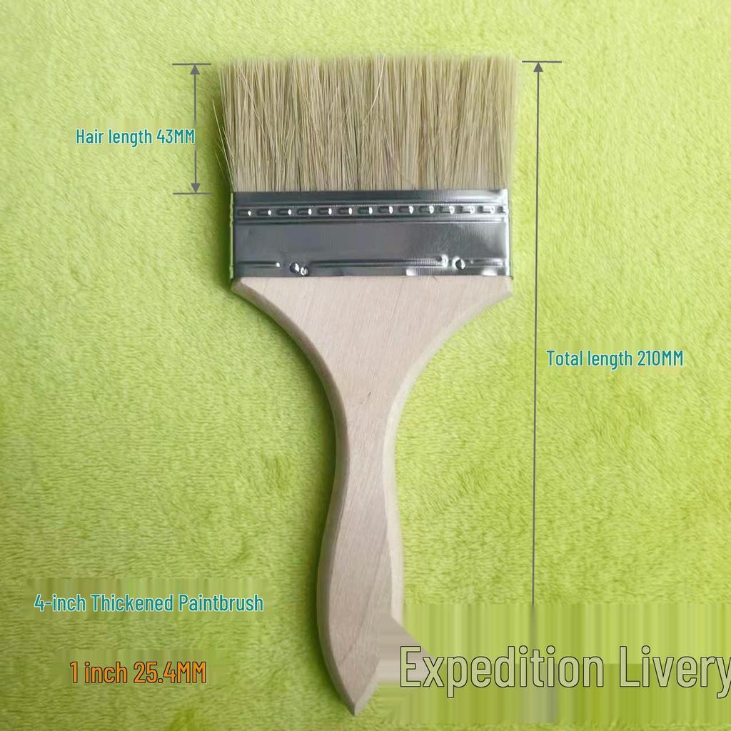 Brown Long Bristle Paint Brush Set - Sizes 1" To 8" for Dusting & Painting