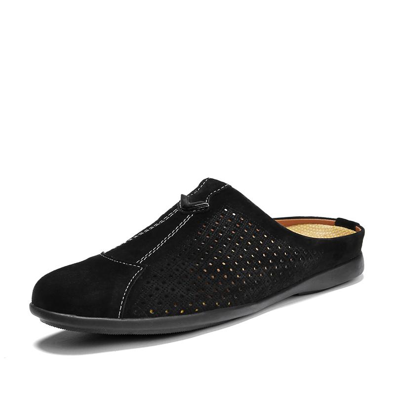 Мужские кожаные тапочки, уличные лоферы