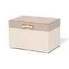 Bicolor Jewelry Box S Beige Storage Case Removable Ring Necklace