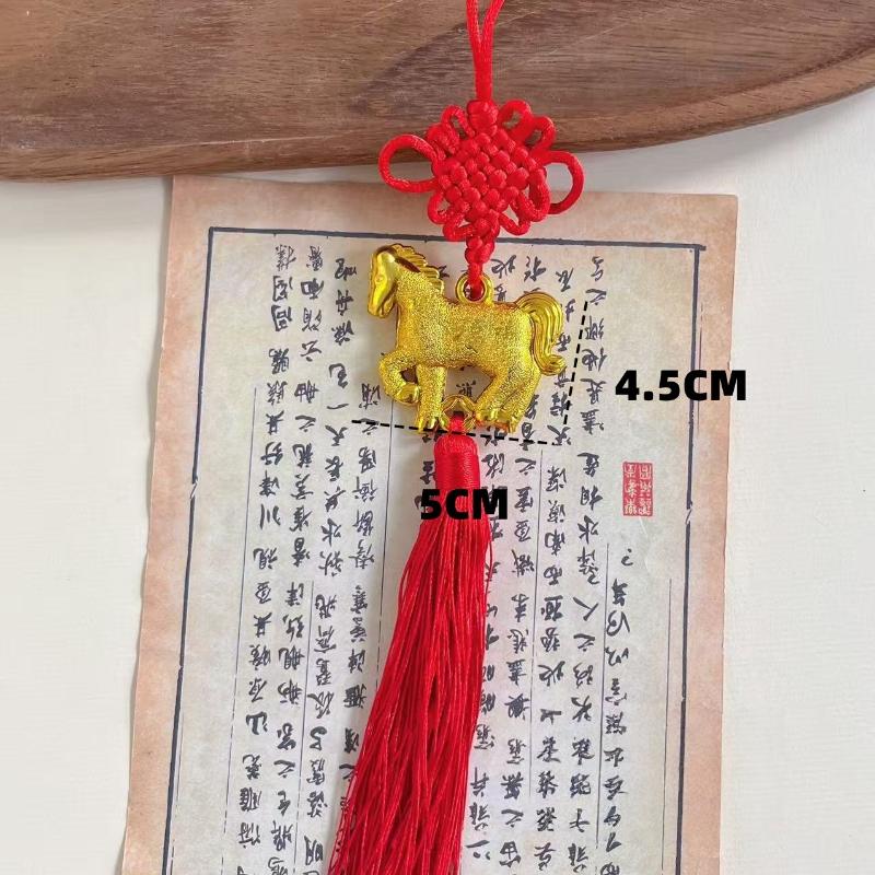 Chinese Zodiac Horse Lucky Tassels Pendant Car Hanging Ornament Spring Festival Home Decorations Accessories New Year Gifts