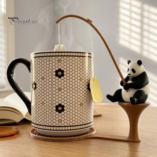 Fishing Theme Tea Gadget Friends Bag Holder, Cute Resin Teabag String Keeper, Whimsical Animal Handmade Craft Decor, Fun Kitchen Counter Accessory,