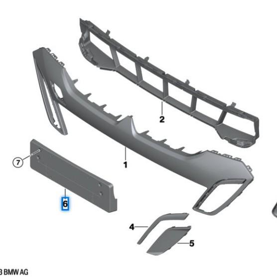Держатель номерного знака для переднего бампера BMW 5 серии G68