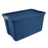Extra Large Storage Bin, 34 Gallon Plastic Storage Container with Latch Lid, Blue