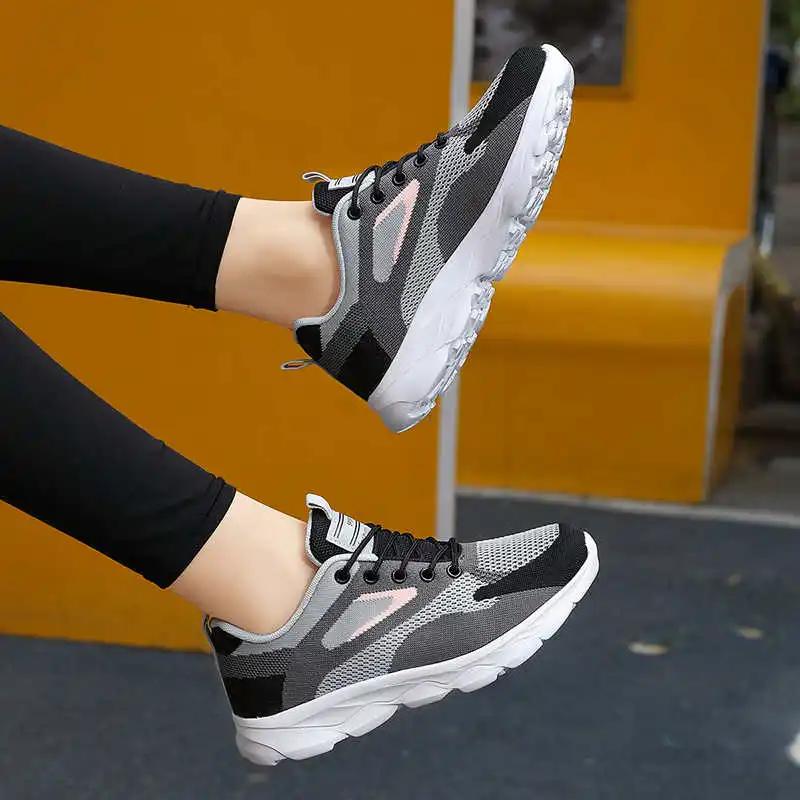 Fashion Lace-up Flat Sole Black Sport Shoes Women Flats Women's Summer Sneakers White Shose Tenisky Luxary Industrial Sewing