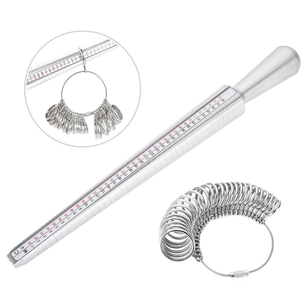 Великобритания Размер Кольца Мандрель Палочка Палец Калибр Сайзер Набор Ювелирный Измерительный Инструмент