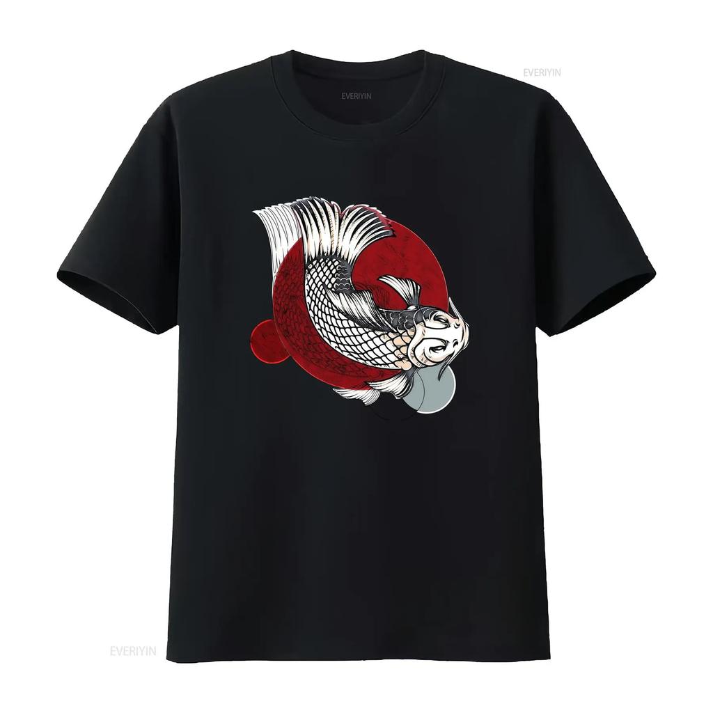 Vintage Style Koi Fish Japanese T Shirt For Unisex And Unisex Vintage Fashion Casual Designer Clothes Slightly Homme