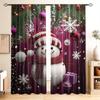 2 шт. Праздничные рождественские шторы с золотыми и красными сосновыми листьями, карманные, полупрозрачные, для гостиной, кухни, спальни
