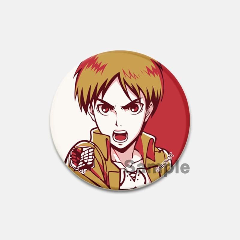 58 мм модные ювелирные аксессуары, значок «Атака Титанов», аниме-фигурка, Леви Микаса, булавки для лацканов, мультяшная косплей, одежда, сумка, броши, подарки