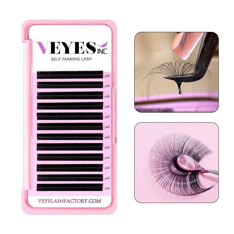 Easy Fan Индивидуальные Объемные Наращивание Ресниц Ручная Работа Собственная Марка Синтетические Волосы Завиток CC/DD Толщина Свободный Дизайн Веганские