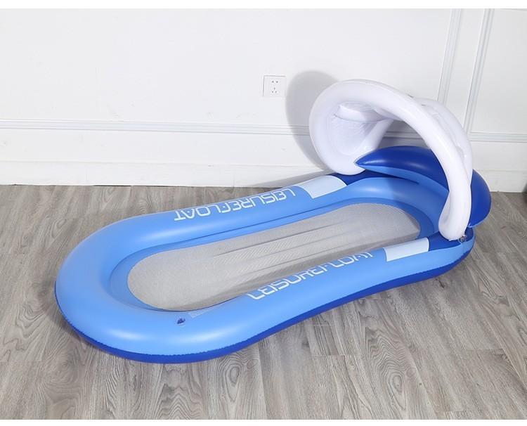 Inflatable Pool Float Lounger for Adults, Tropical Leaf Print Hollow Out Floating Water Mat for Summer Beach Pool Party