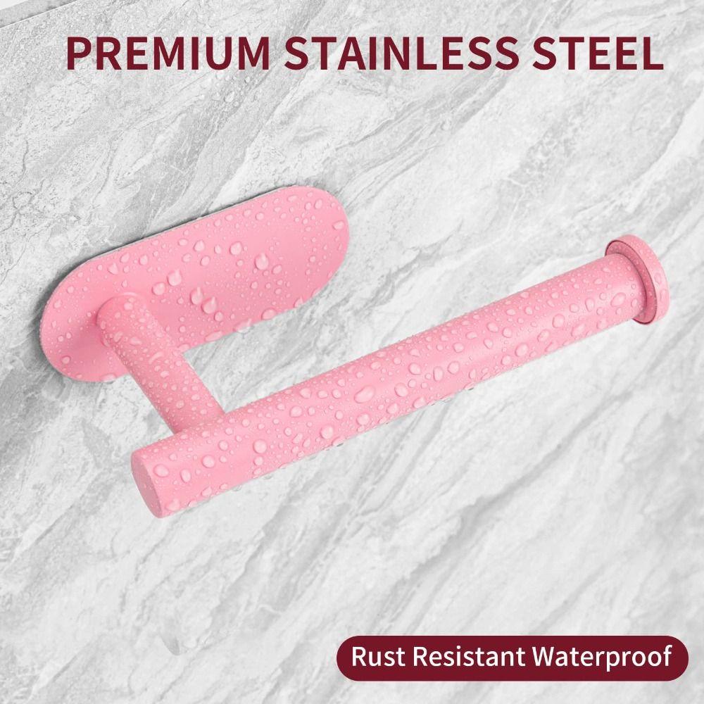 Розовый держатель для бумаги Диспенсер для салфеток из нержавеющей стали Держатель для рулона туалетной бумаги Офис, ванная комната