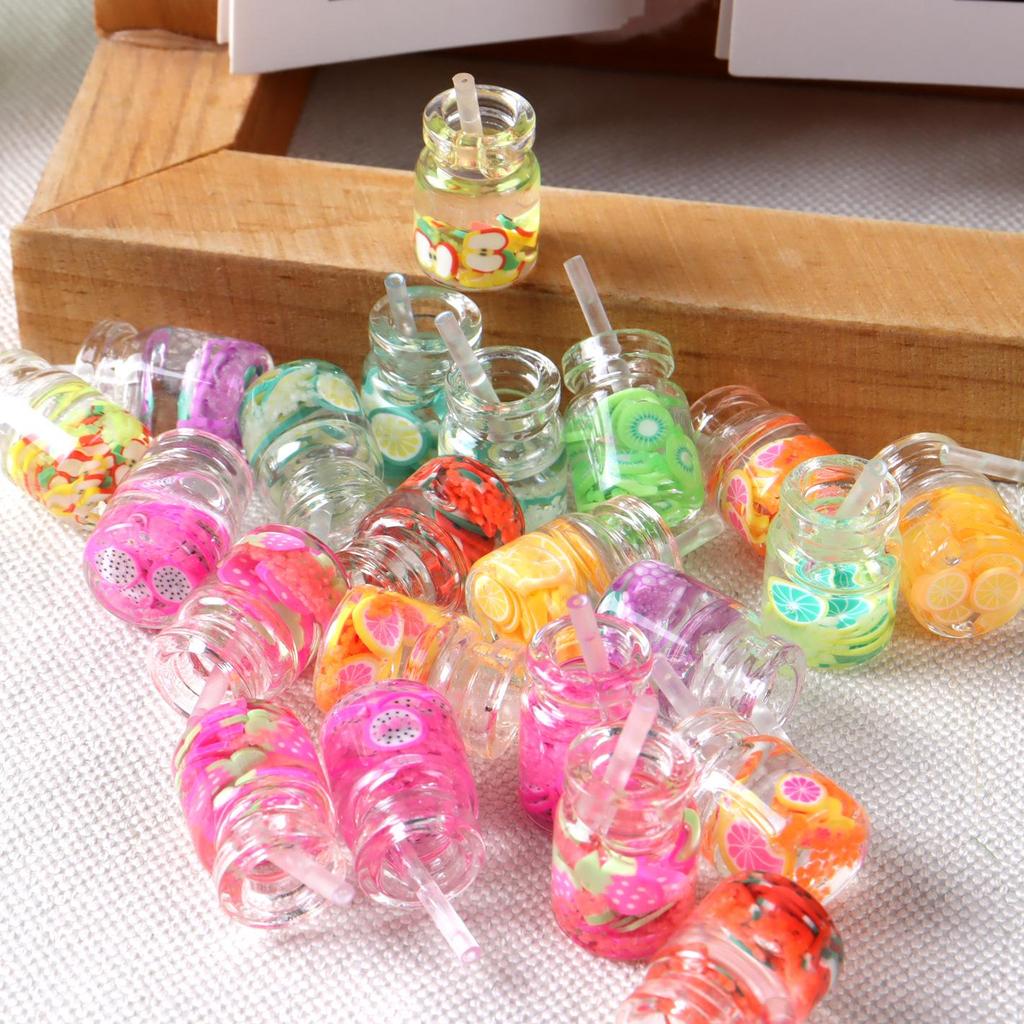 Ручная работа Миниатюрные аксессуары для еды и напитков для кукольного домика: Торт, Сок, Тарелки