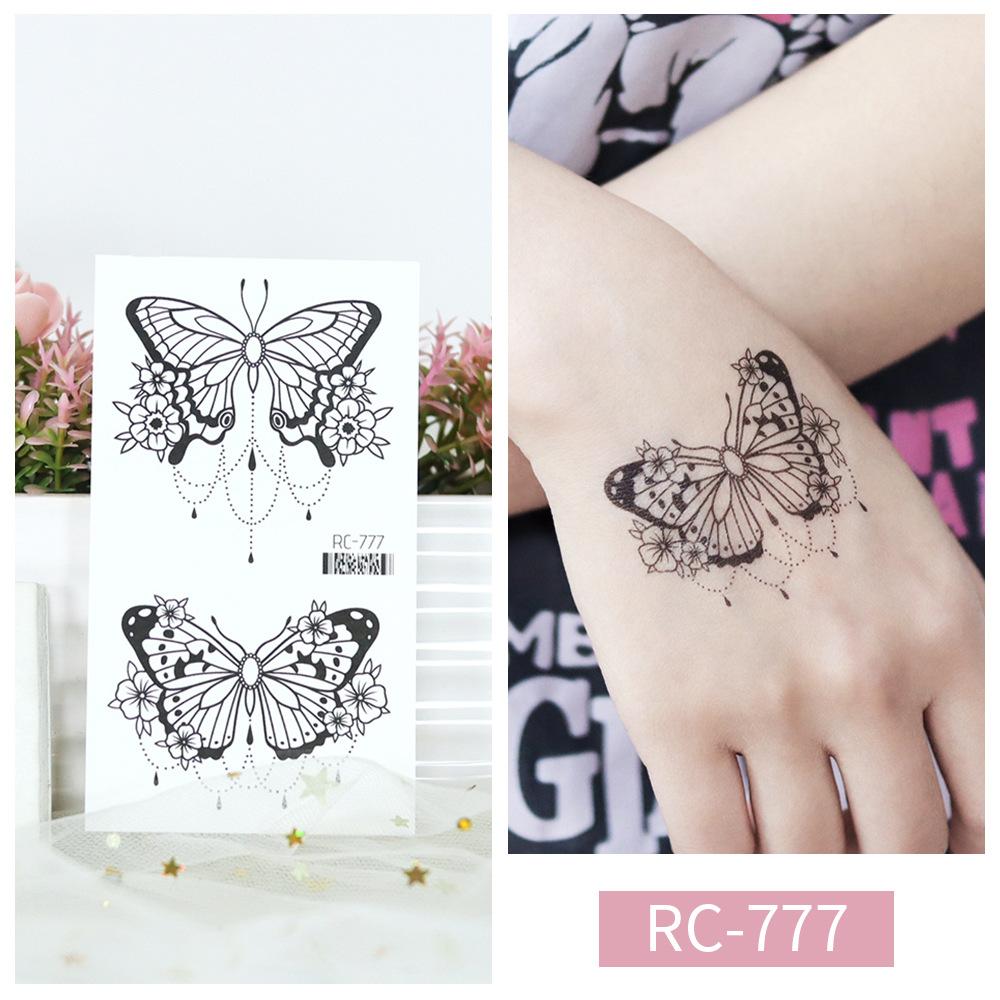 Women Sexy Temporary Tattoo Stickers Black Roses Pattern Full Flower Design Used for Arm Body Art Big Large Fake Tattoo Stickers