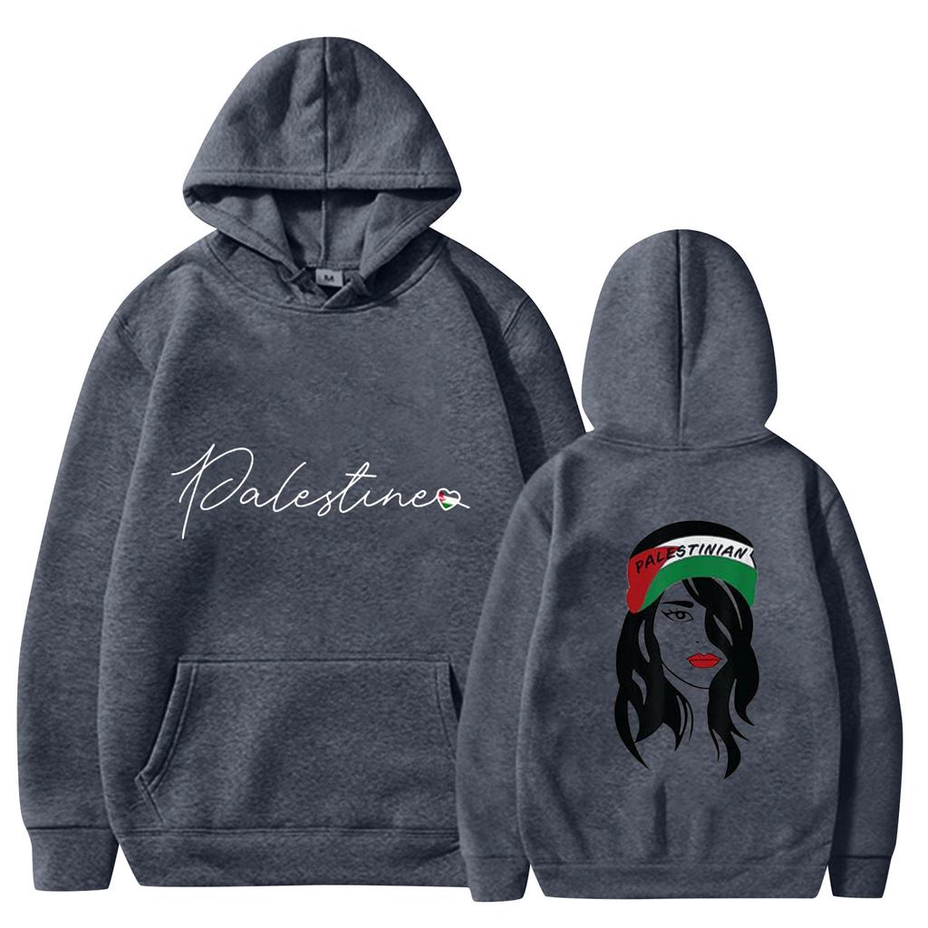 Модный повседневный свободный плюшевый пуловер с длинными рукавами и буквенным принтом с веревочной толстовкой