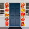 1 Pair Chinese New Year Couplet Banners with Lanyard Rich Color Door Hanging Pendant 2024 Spring Festival Decoration