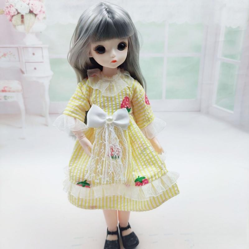 Одежда для куклы BJD 1/6 Милое платье Юбка Головной убор 30 см Кукла-принцесса Повседневный костюм Наряд Аксессуары для куклы Игрушка для DIY для девочки Подарки