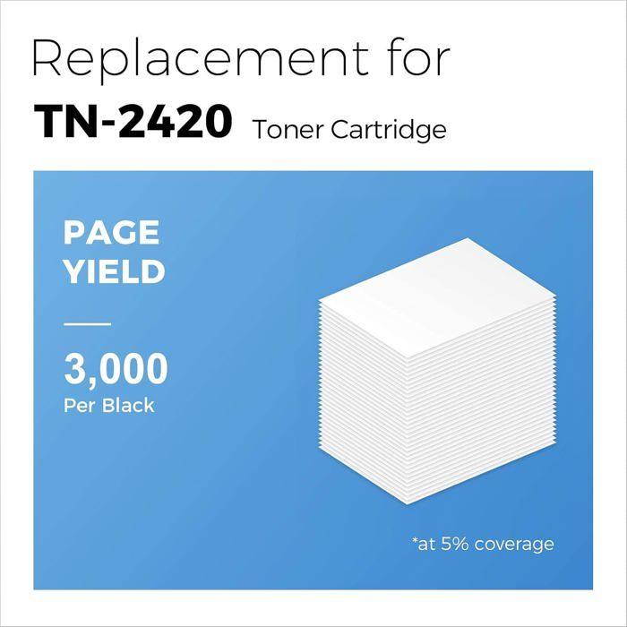 Toner Compatible - ABIESSENCE - TN-2420 - 2 Cartouches - 3000 Pages - Noir