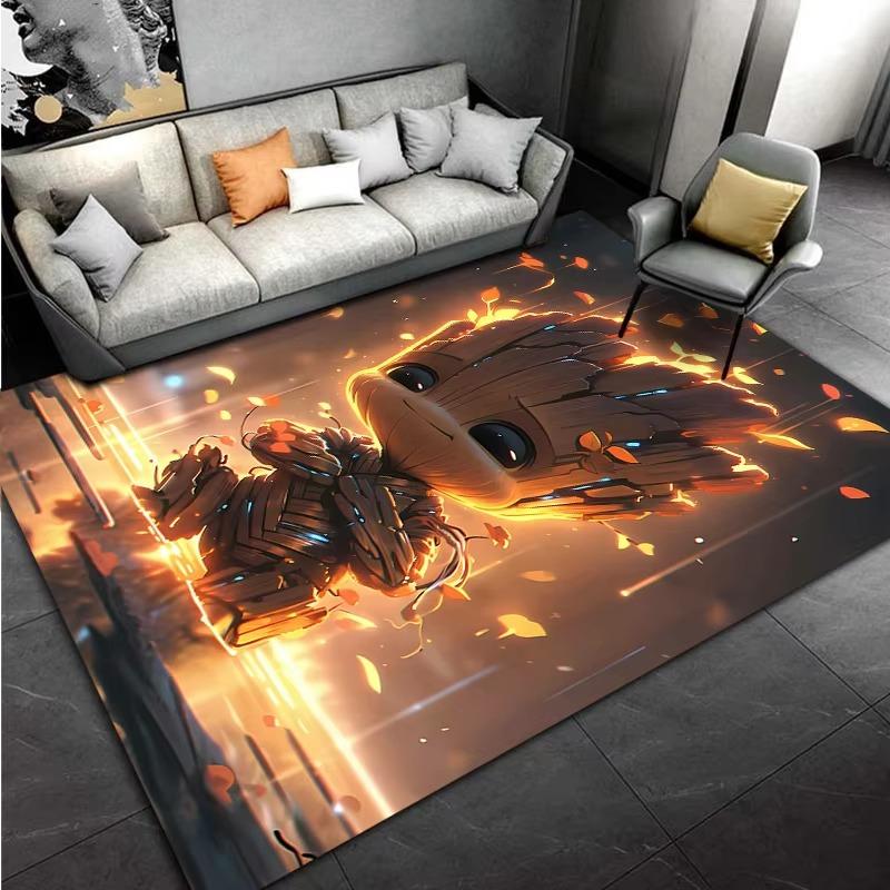 Marvel-Groot Avengers Little Tree Man Carpet for Living Room Home Decor Large Area Bedroom Floor Rug Non-slip Easy Mat