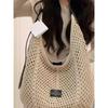Плетеная сумка женская новая летняя портативная на плечо, пляжная сумка-мессенджер для поездок на работу, соломенная сумка-тоут