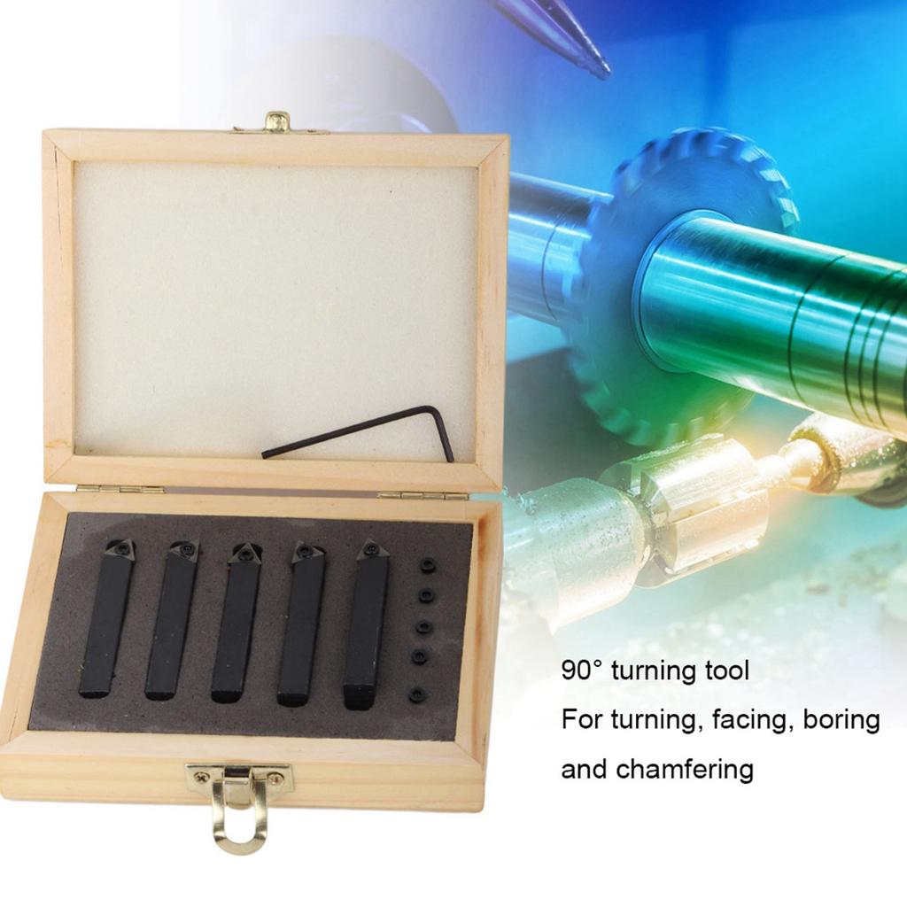 Набор из 5 твердосплавных токарных резцов с индексируемыми пластинами 516?Дюйм для поверхности?Резка Расточка Снятие фаски
