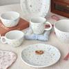 Handheld Irregular Ceramic Dinner Plates Nordic Modern Embossed Cream Coffee Cup Home Underglaze Color Cake Dessert Plates