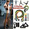 11pcs Set Pull Rope Resistance Bands Portable Fitness Equipment Ankle Strap Chest Expander Elastic Exercise Band