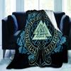 Norse Mythology Viking Blanket Odin Rune Nordic Decorative Flannel Blanket