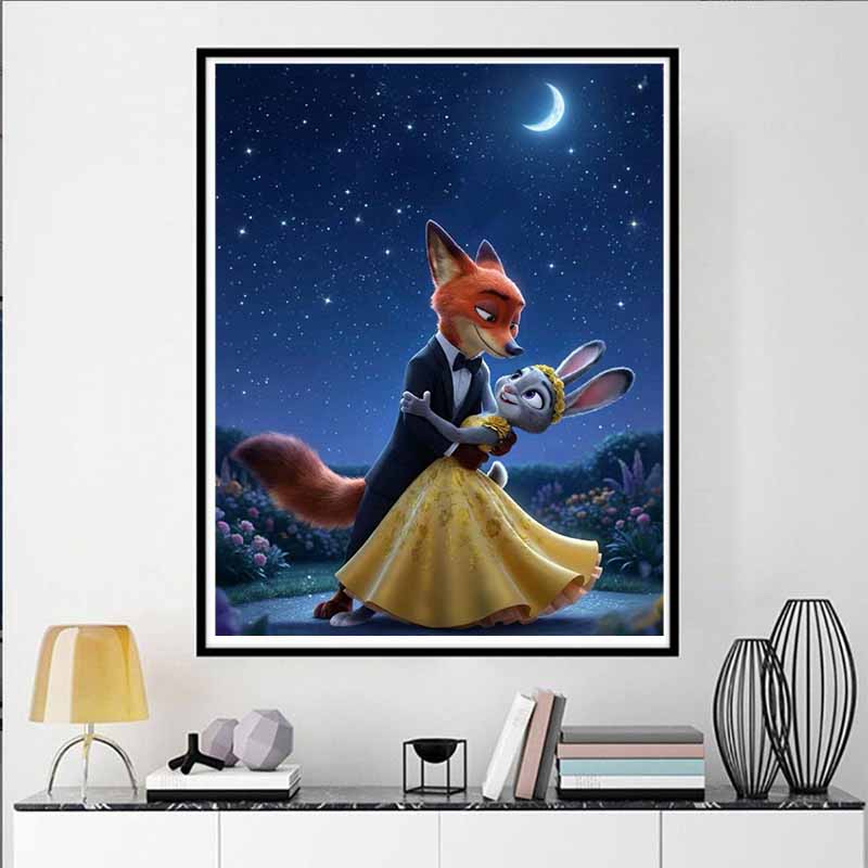 Disney Алмазная живопись Джуди Ник Танцуют под звездами Мультфильм Кино Вышивка крестом Ручная работа Подарок Декор для дома