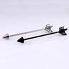Screw Silver Industrial  Barbell Stainless Steel Black Ear Cartilage Arrow Piercing Stud Earring