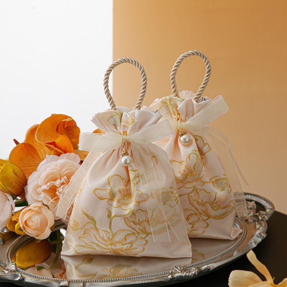 Make Up Pouch Wedding Candy Bag Pearl Chinese Style Handbag Sweet Festive Sugar Box  Festival