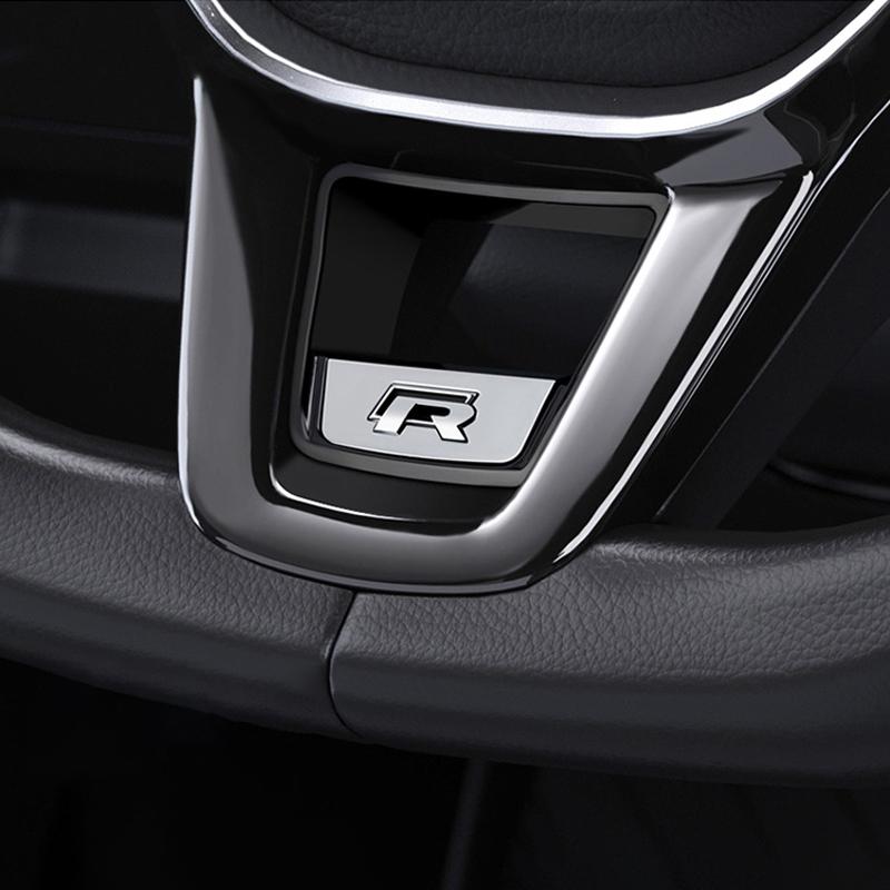2026 New For VOLKSWAGEN VW Senior R Rline Logo Car Steering Wheel Trim ABS Plating Stickers Accessories For Volkswagen GTI Polo
