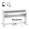ROLAND F-701 Digital Piano (88-Key, Adjustable Height, White, White) with Standard Warranty and Soundproofing Mat. Assembly and Installation Included.