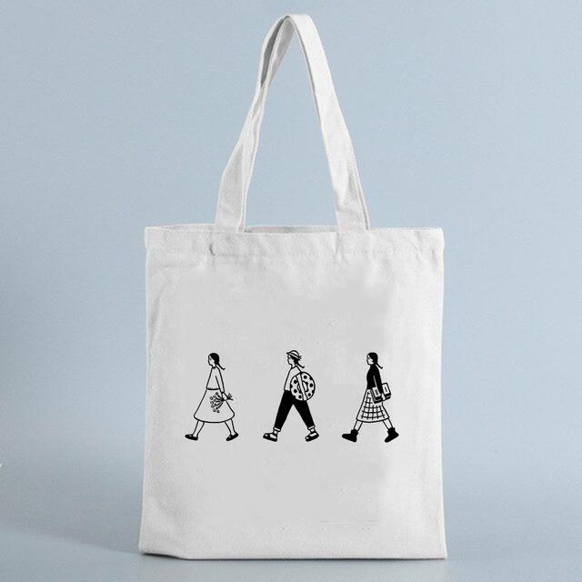 Study Girl Power Print Женская сумка для покупок Складная холщовая большая сумка Большая сумка для покупок Сумка для учителя Сумка для книг Экологичные дорожные сумки