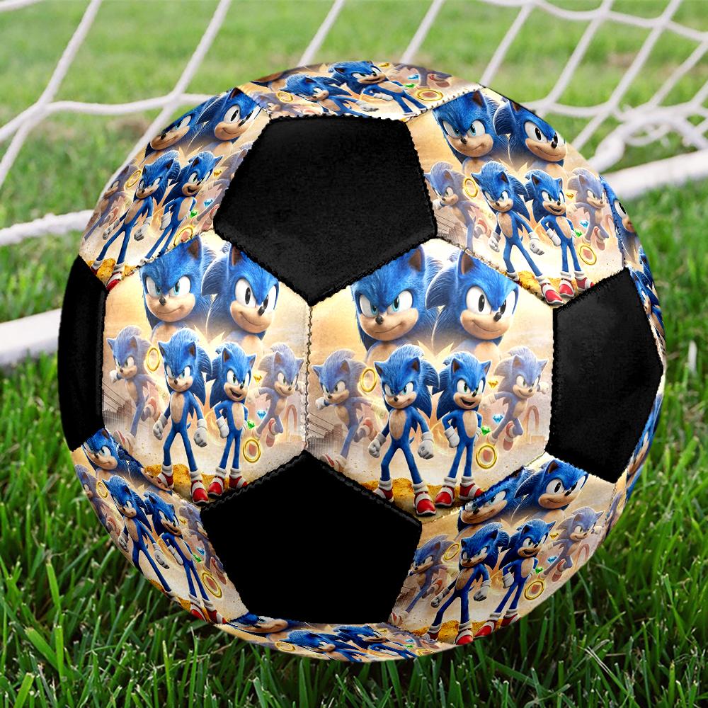 1pc Sonic The Hedgehog Football Soccer Ball Size 5 Indoor Soccer Ball Fashion Colorful Backyard Game -Great For Sports Fans Gift HE85