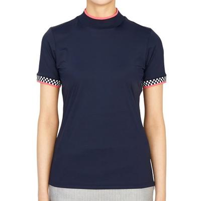 G For Golf feaThweiGhT G4lS22k94 TwlT Женская футболка с воротником-стойкой и коротким рукавом для гольфа
