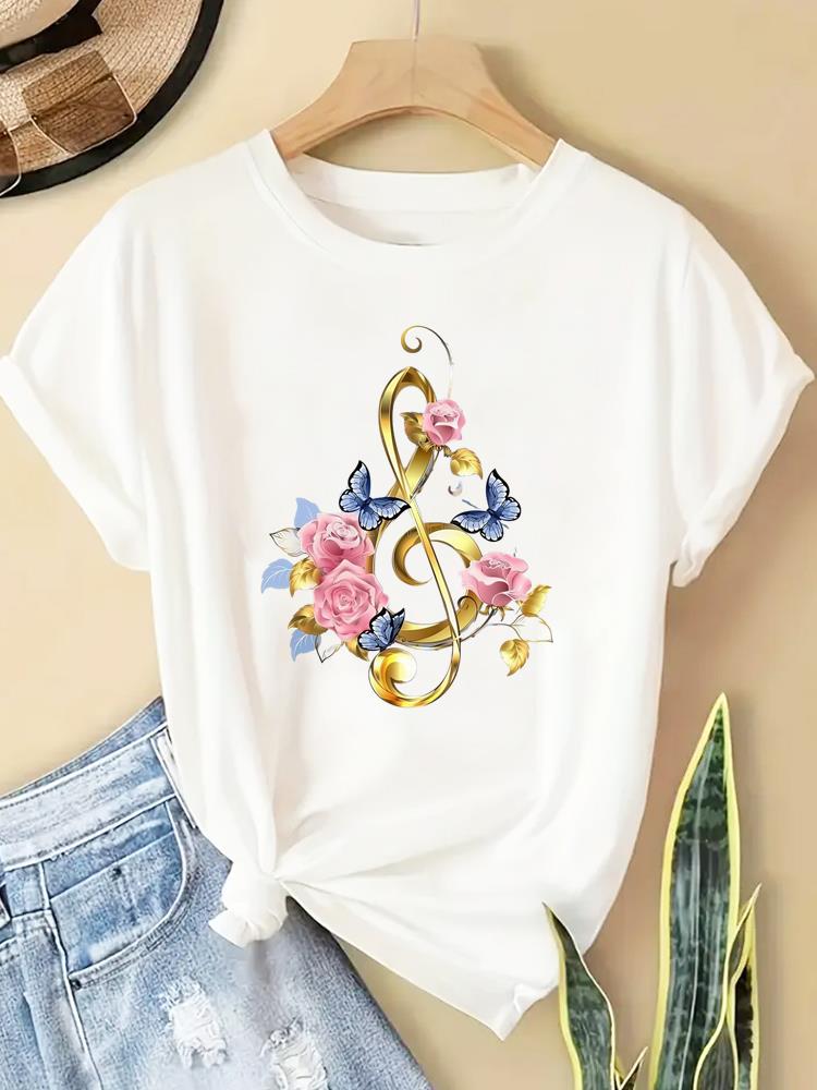 (Азиатский размер) Футболка Мода Женская Футболка Топ геометрический тренд Одежда Повседневная С принтом Леди Женская Графическая Футболки с коротким рукавом