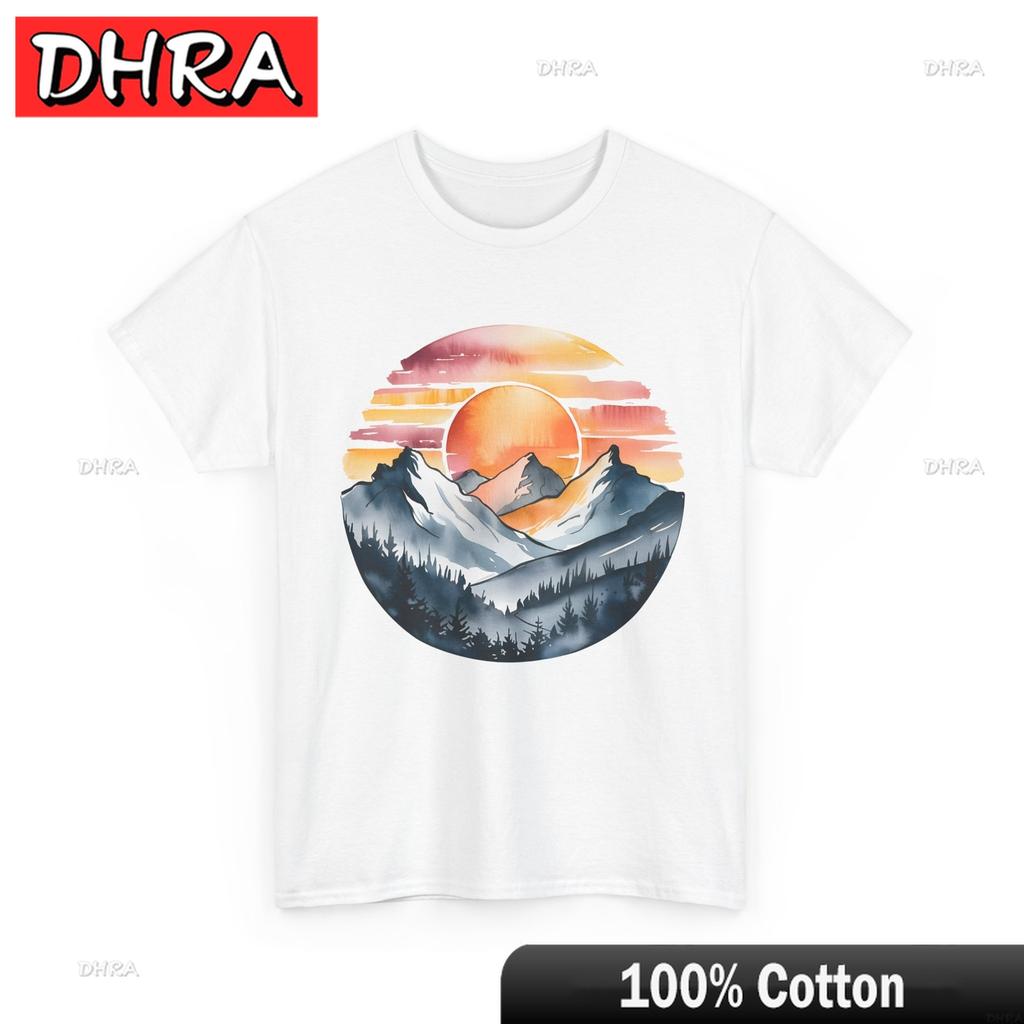 Sunrise Hike TShirt Mountain Trekking Tee Nature Explorer Shirt Minimalist Classic Tees Funny Cool Colorful TShirts Girl