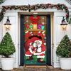Рождественское украшение на дверь, Санта-Клаус, фон, рождественское подвесное покрытие на дверь, легко устанавливается, многоразовое покрытие на дверь для декора вечеринки