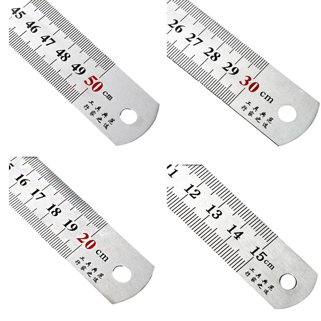 Stainless Steel Ruler Metal Measuring and Cutting Ruler Office Ruler Metal Ruler Office Learning Drawing Measuring Tool