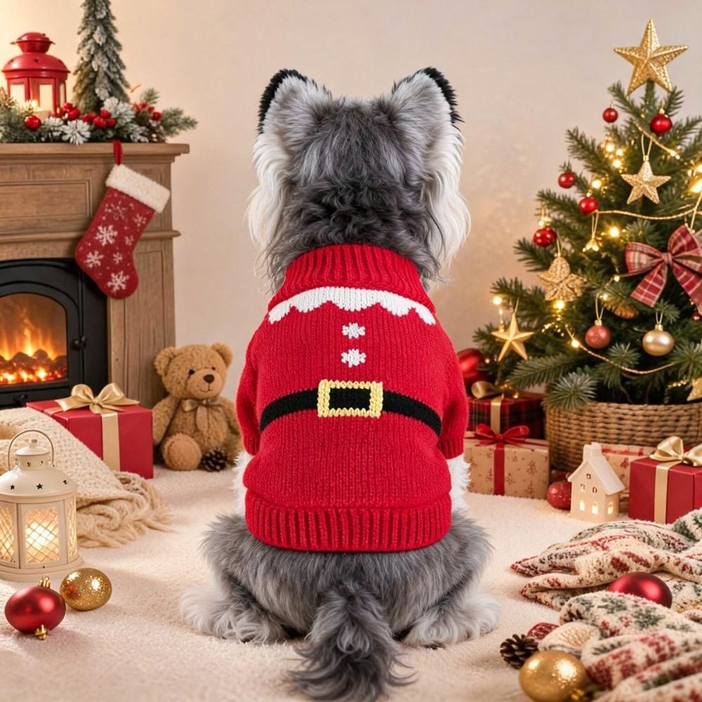 Xmas style Pet Sweater keep warm Knit Puppy Pullovers Cute Winter Dog Clothes Pet