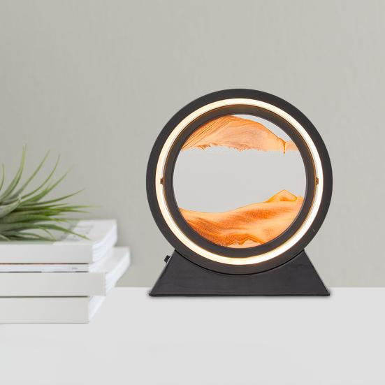 Yousheng Moving Sand Art Настольная лампа Quicksand Picture 3D Deep Sea Sandscape in Motion Flowing Sand Painting LED Light Home Office Desktop Decoration