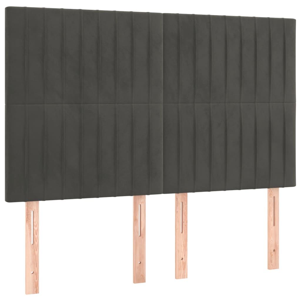 Headboard Dark Grey 144 x 5 x 118 128 cm Velvet