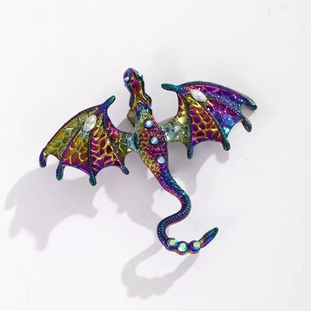 Retro Rhinestone Dragon Brooch Metal Lapel Pins New Flying Dragon Brooch Pins  Jewelry Accessories