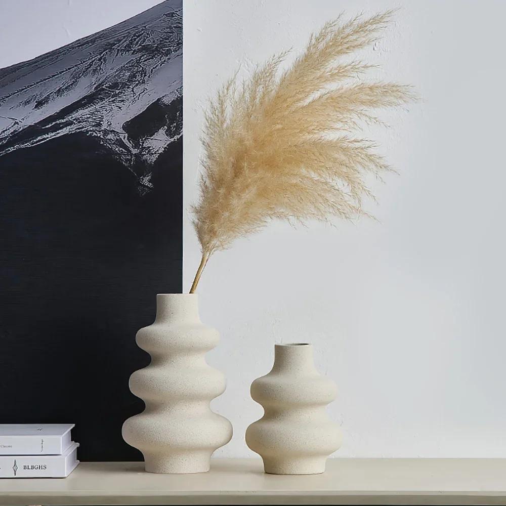 Современная креативная керамическая ваза для цветов с матовым покрытием, цветочный горшок для гостиной, художественный декор, ваза для домашнего декора на балконе